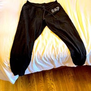 Gap black joggers with logo, 60/40 cotton poly blend